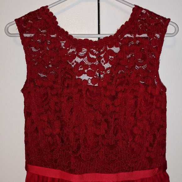 Apple Lace & Mesh Davids Bridal Bridesmaid Dress, Size 6 - Picture 3 of 6